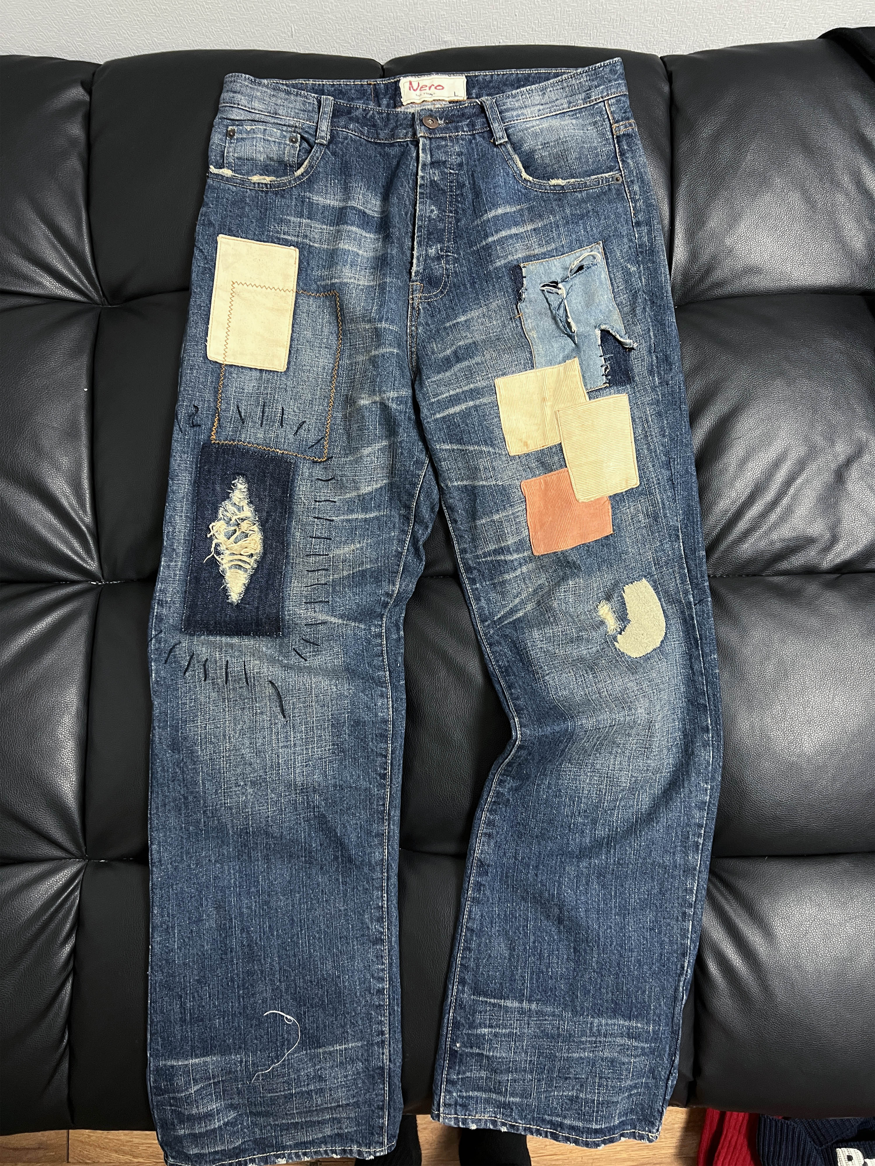 Nero patchwork jean