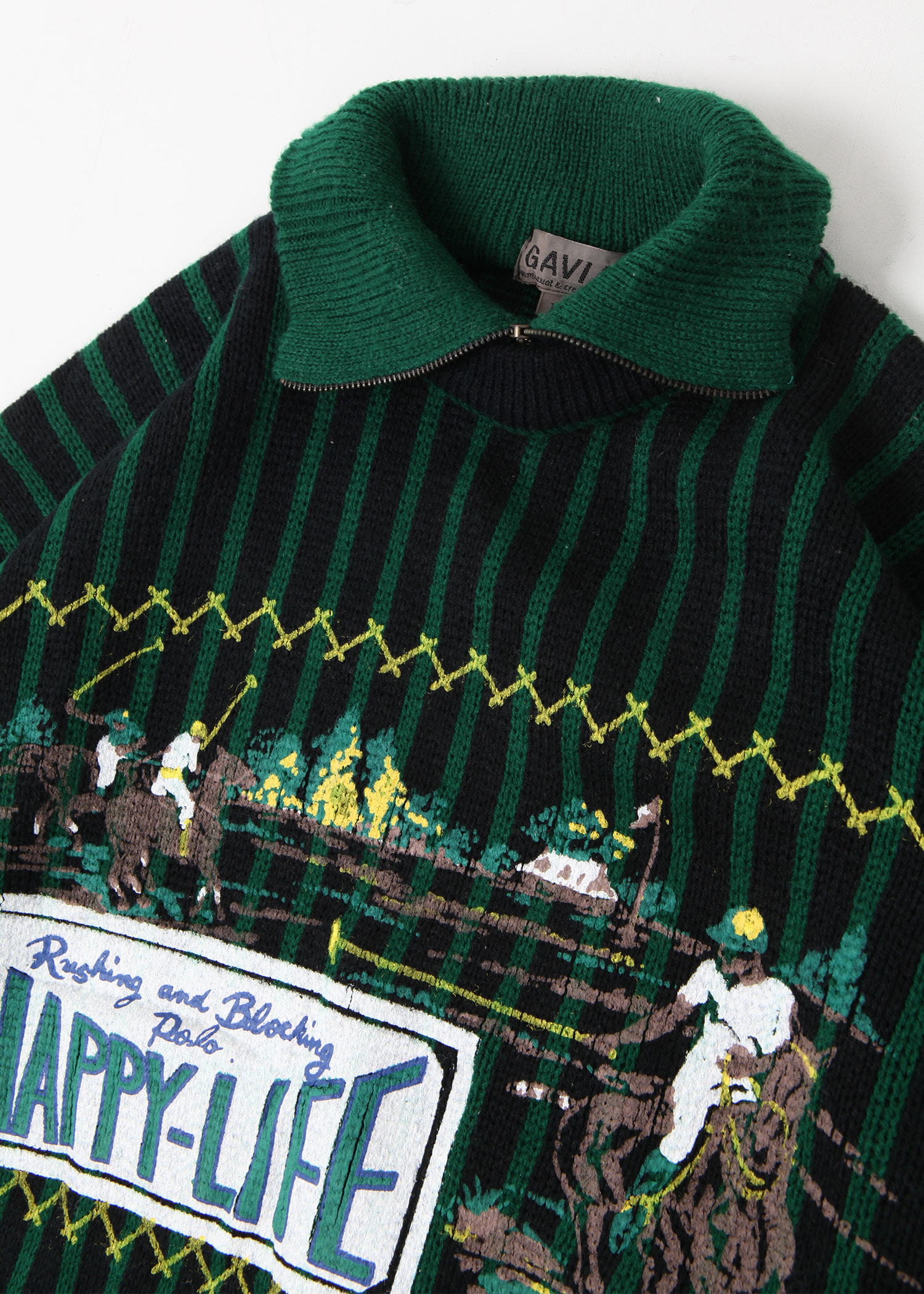 select vintage : HAPPY-LIFE polo knit