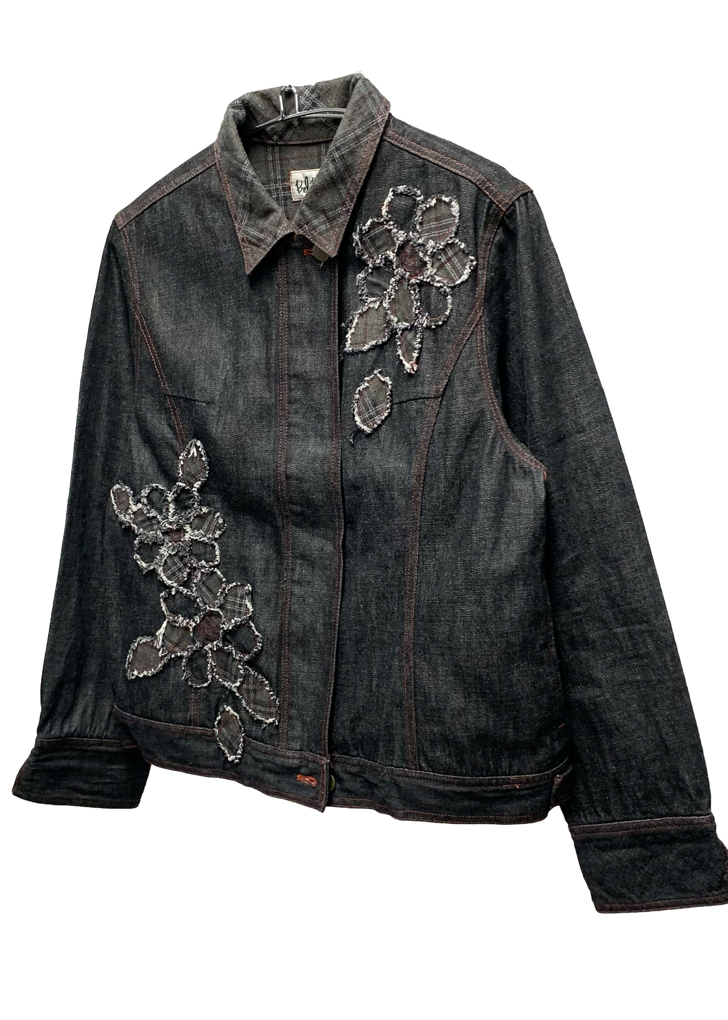 select vintage : floral denim jacket