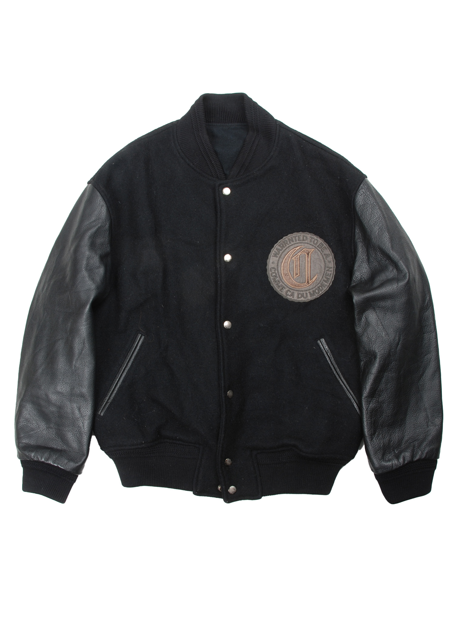 COMME CA DU MODE leather varsity jacket