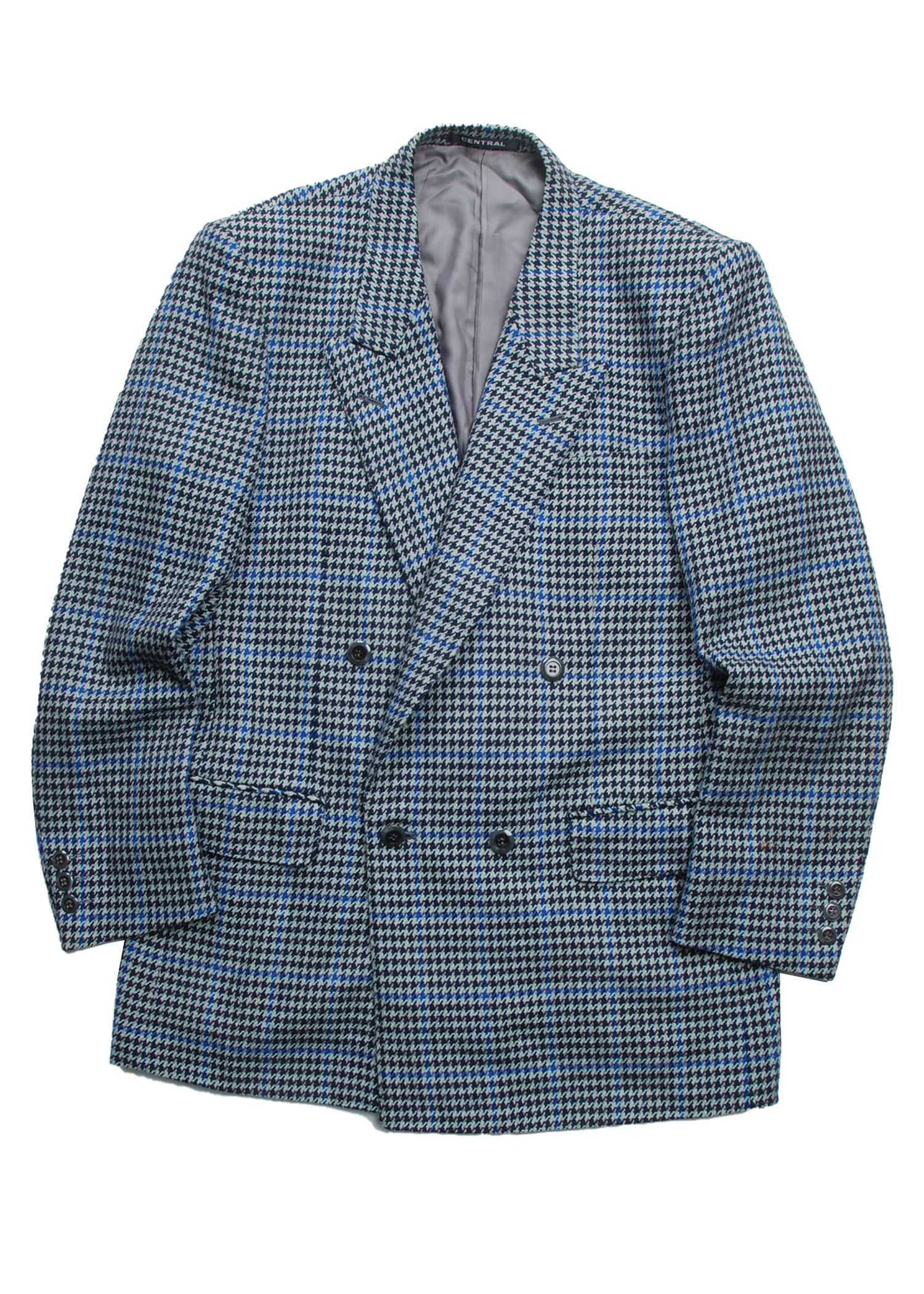 LANCEL blue houndtooth jacket