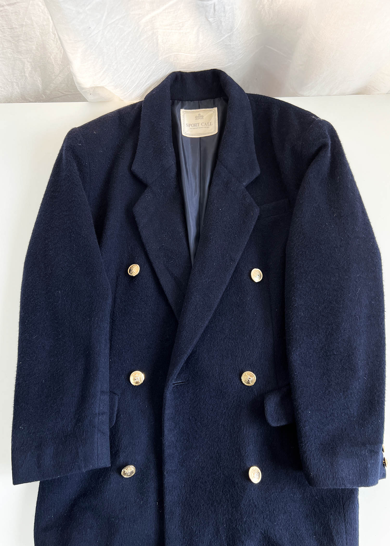 vintage navy golden wool blazer