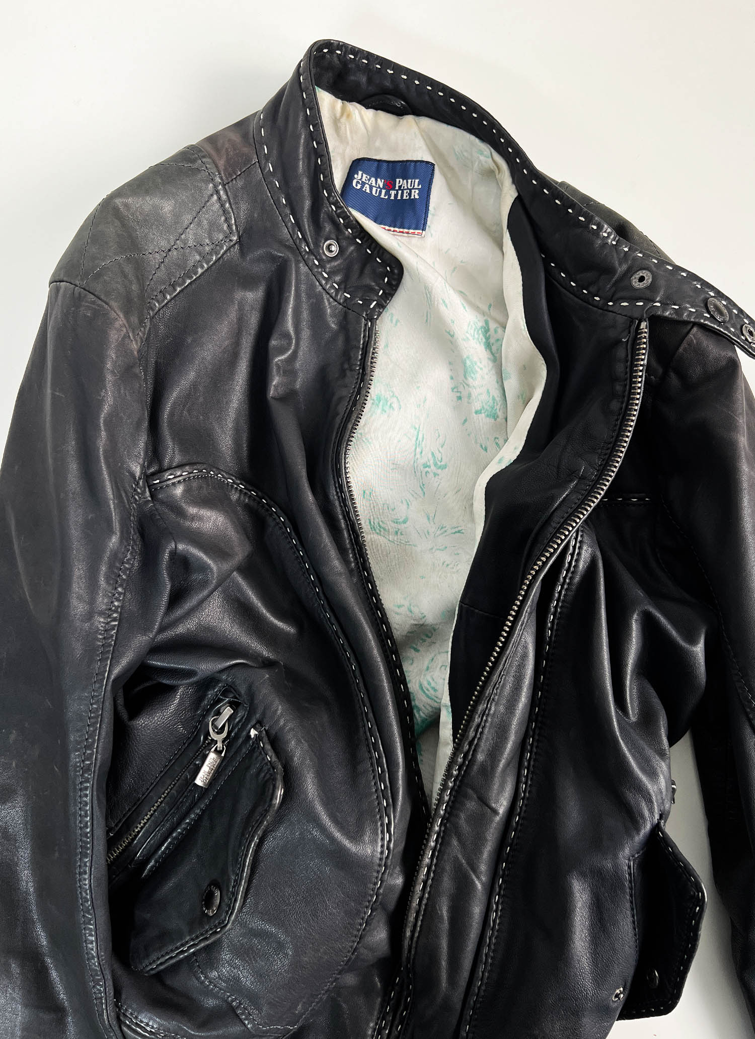 Jean Paul Gaultier stich leather jacket
