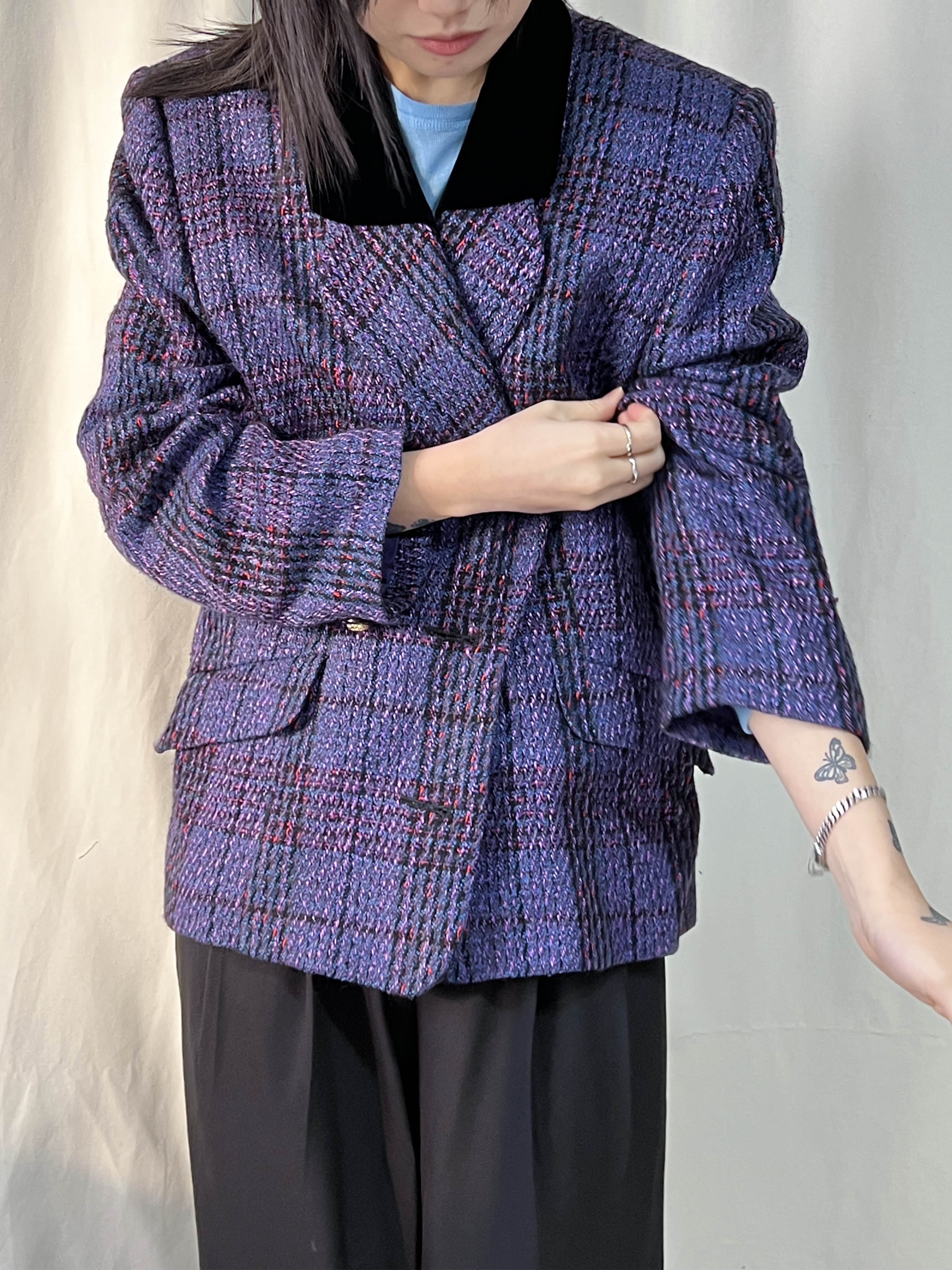 vintage purple tweed jacket