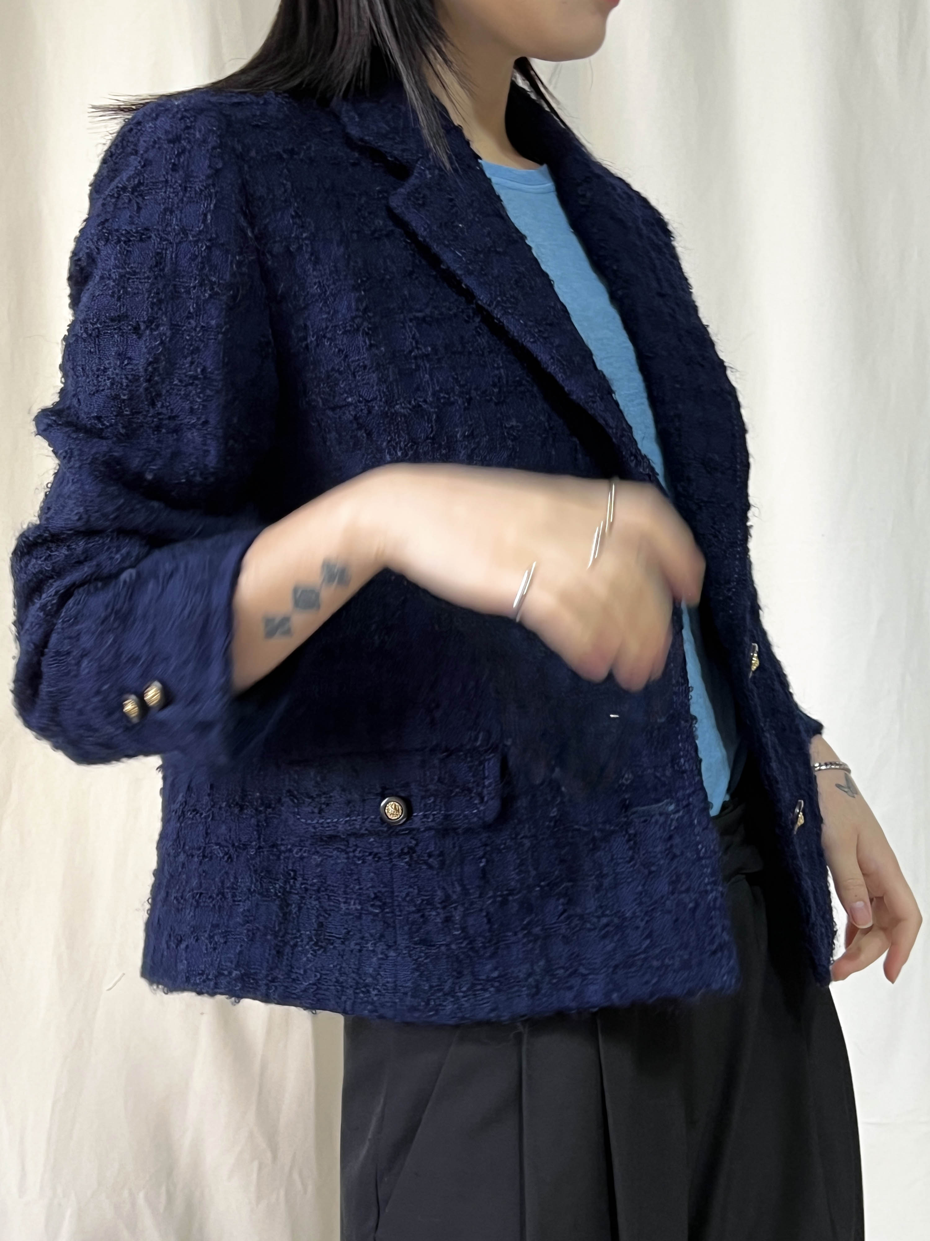 vintage navy tweed jacket
