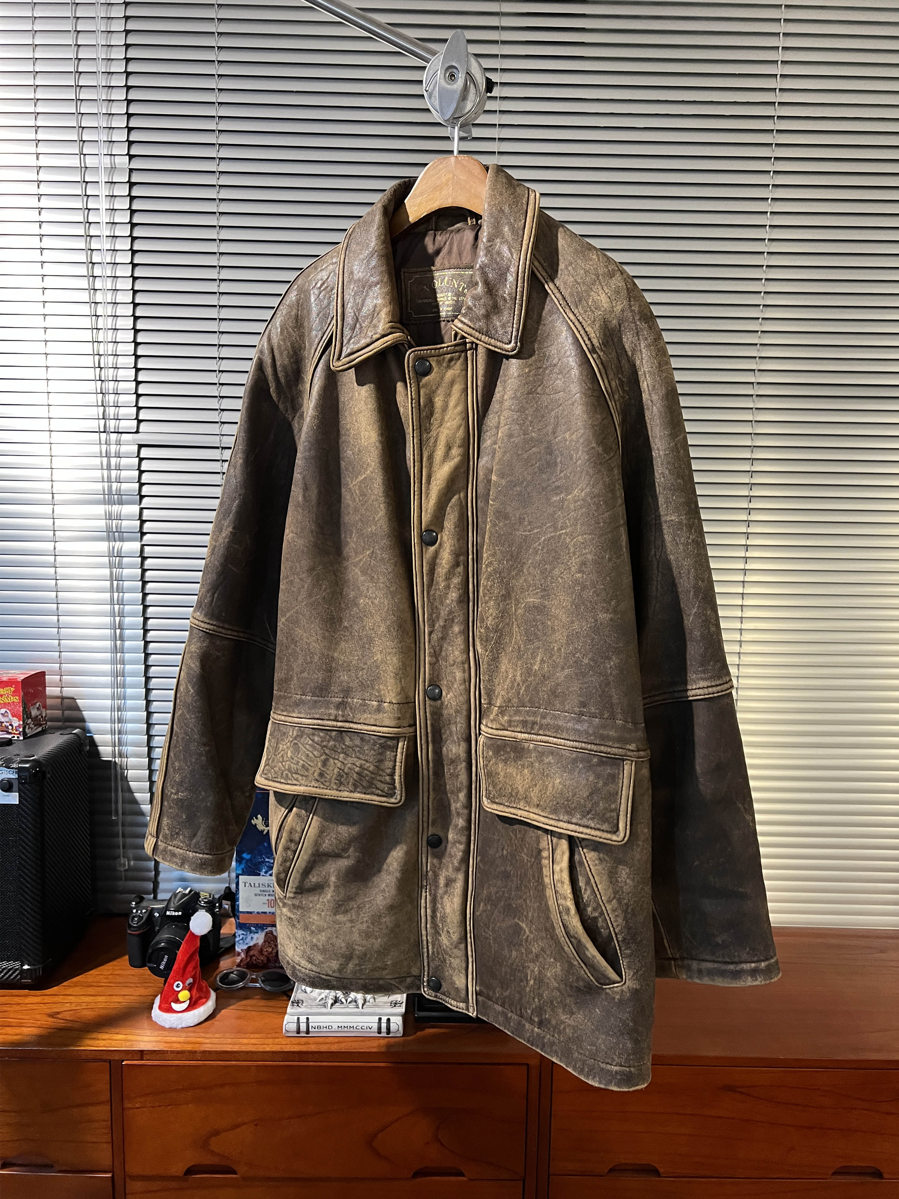 vintage sheepskin leather jacket