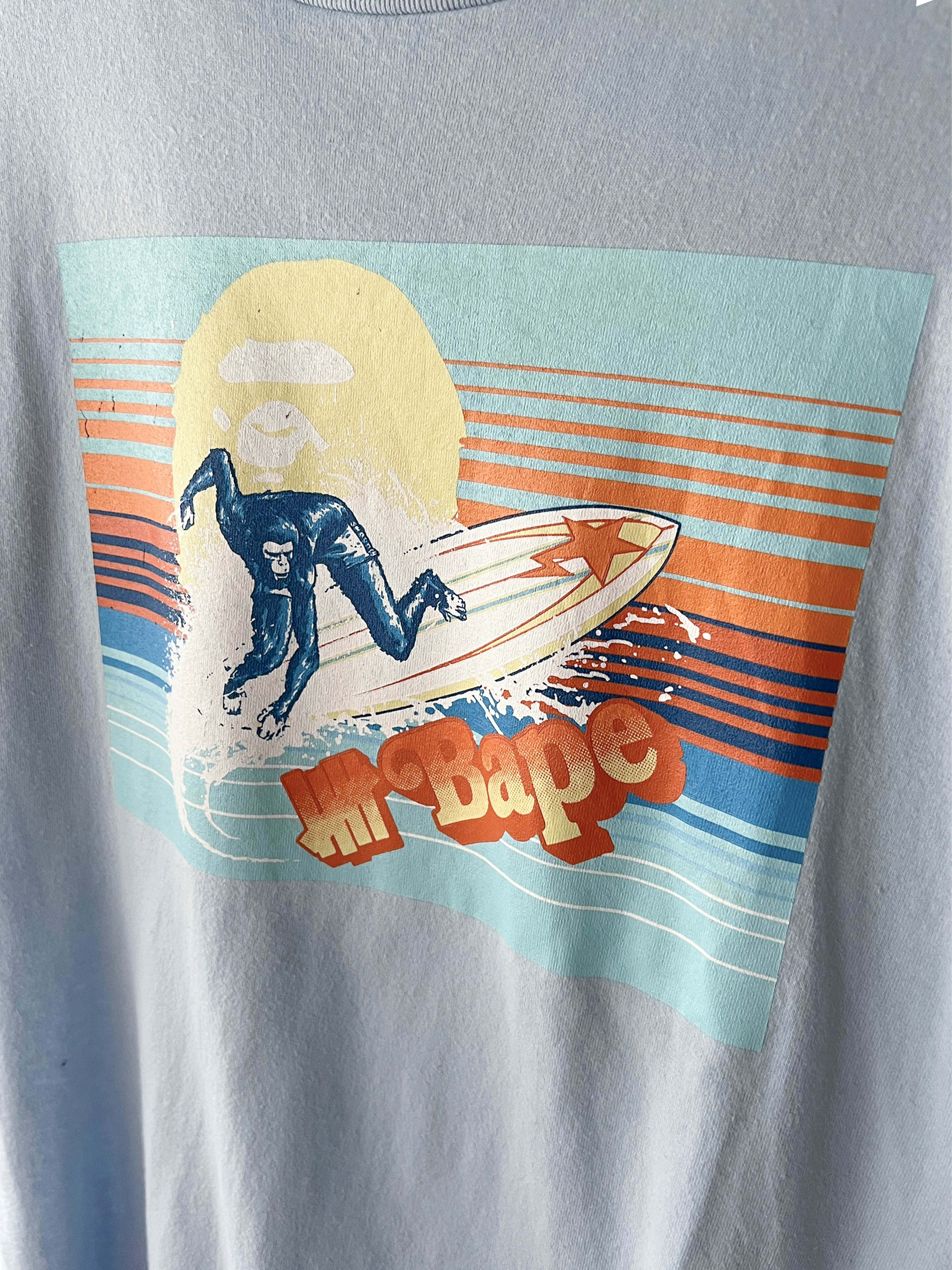 BAPE X UNDEFEATED &quot;surfing ape&quot; t-shirts