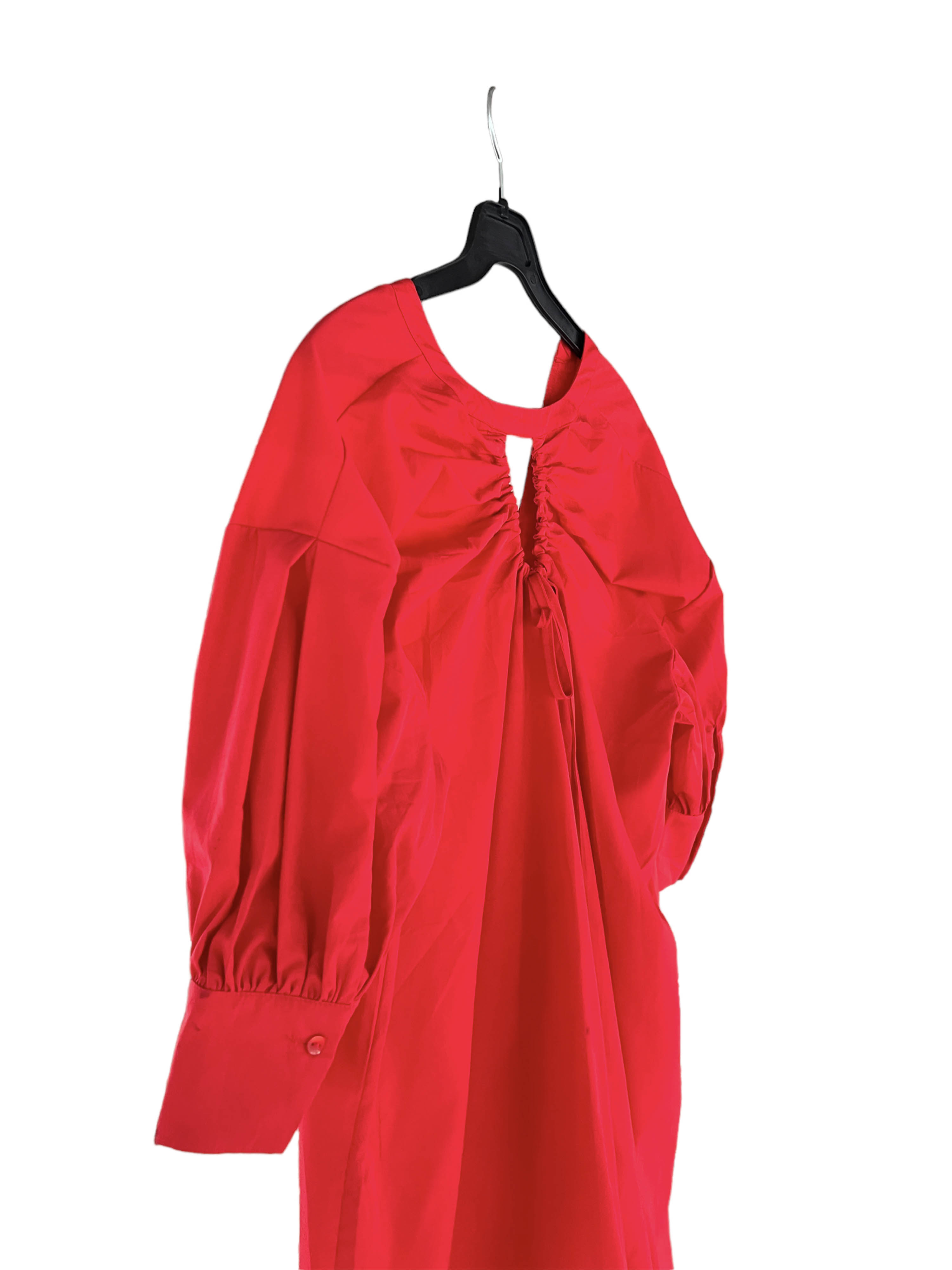 vintage red shirring dress