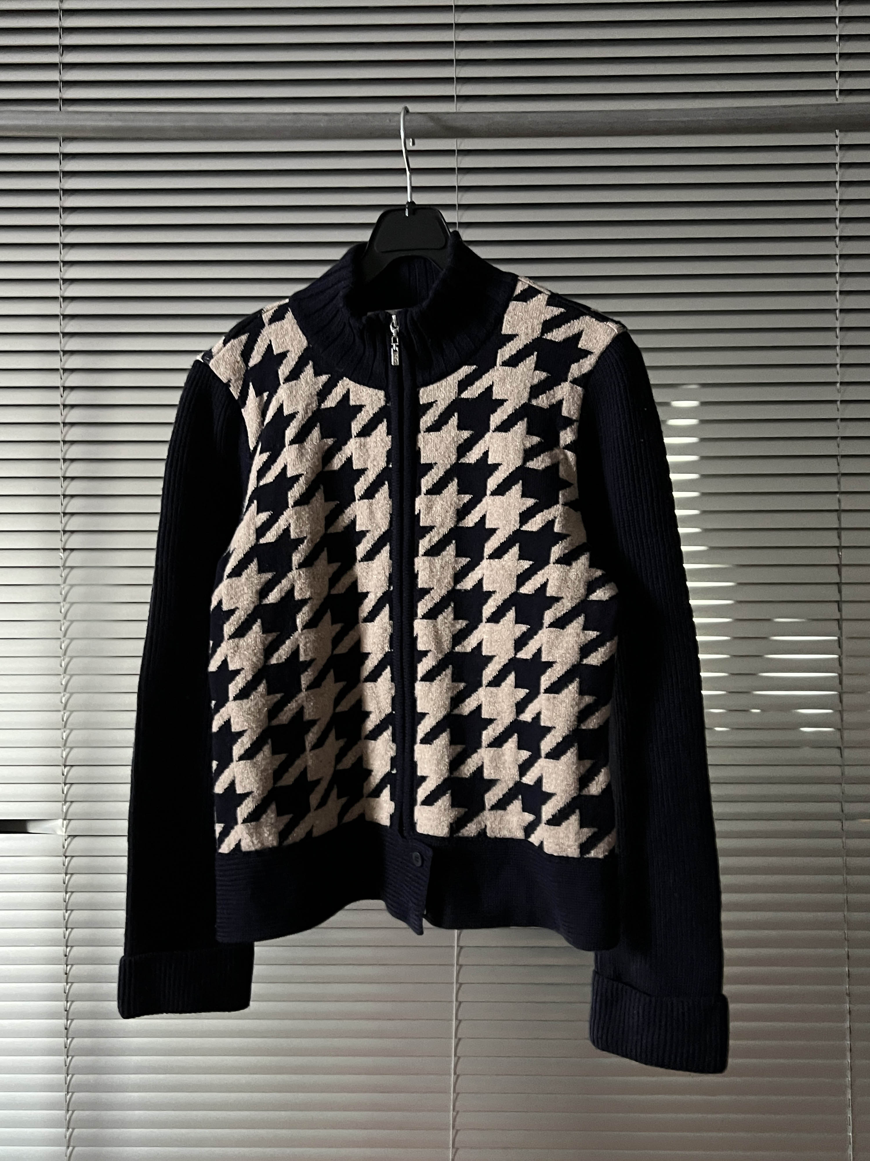 CHRISTIAN AUJARD houndtooth knit zip-up