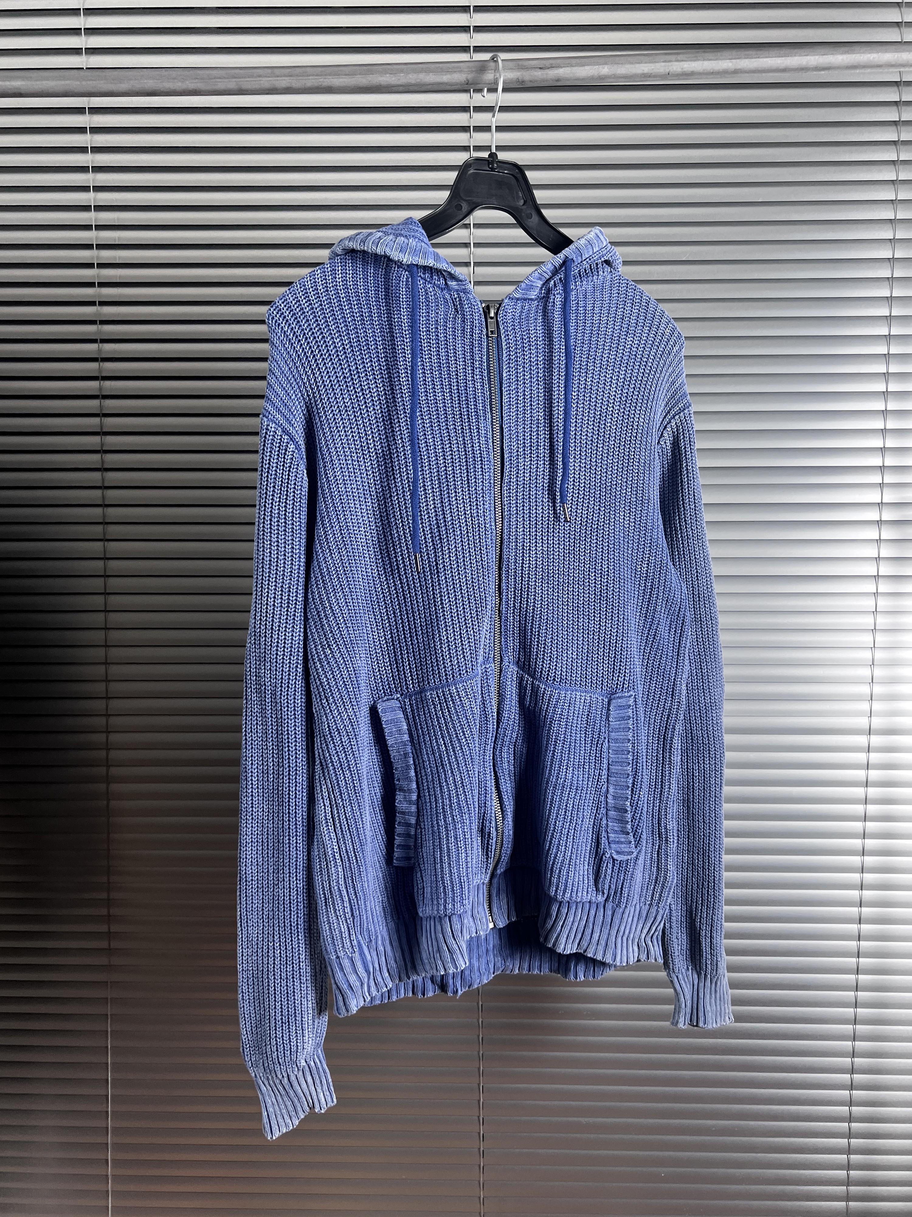 BAYCRESET indigo knit hoodie