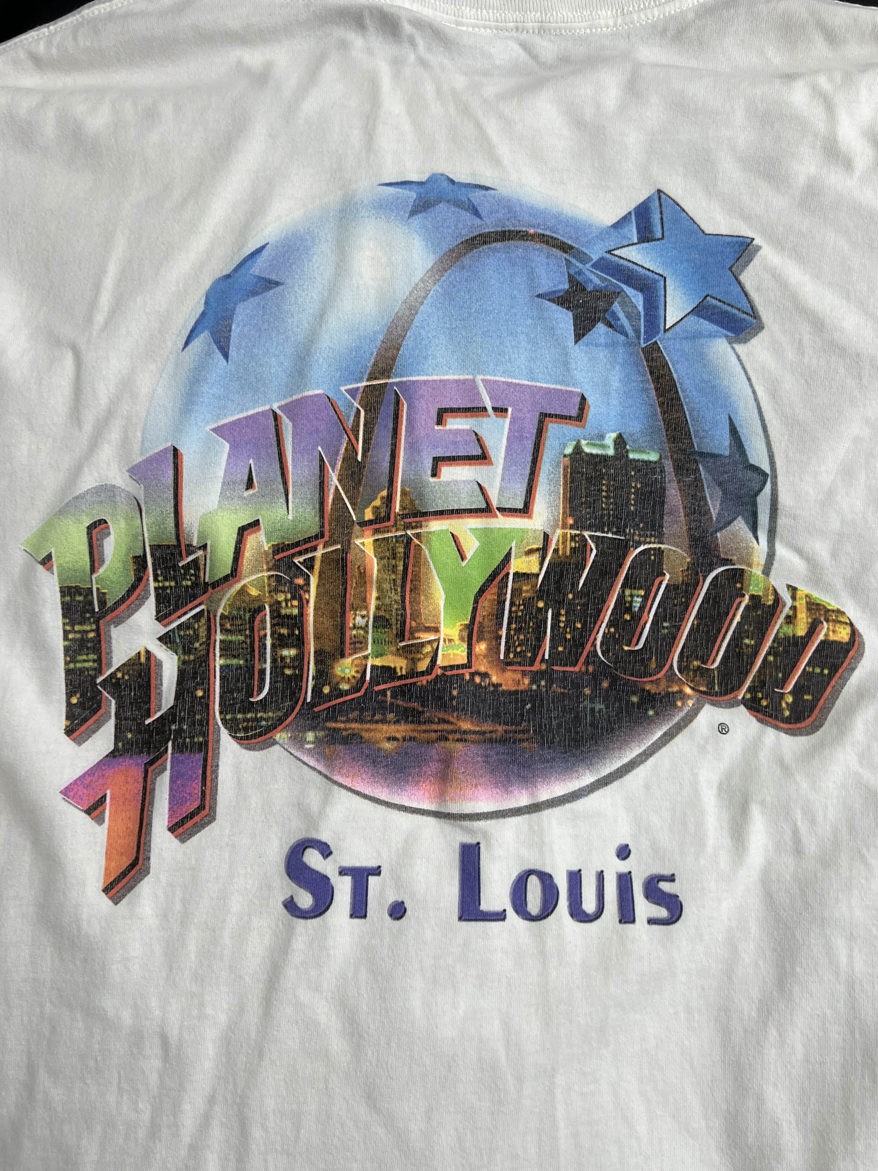 1991 PLANET HOLLYWOOD print t-shirts