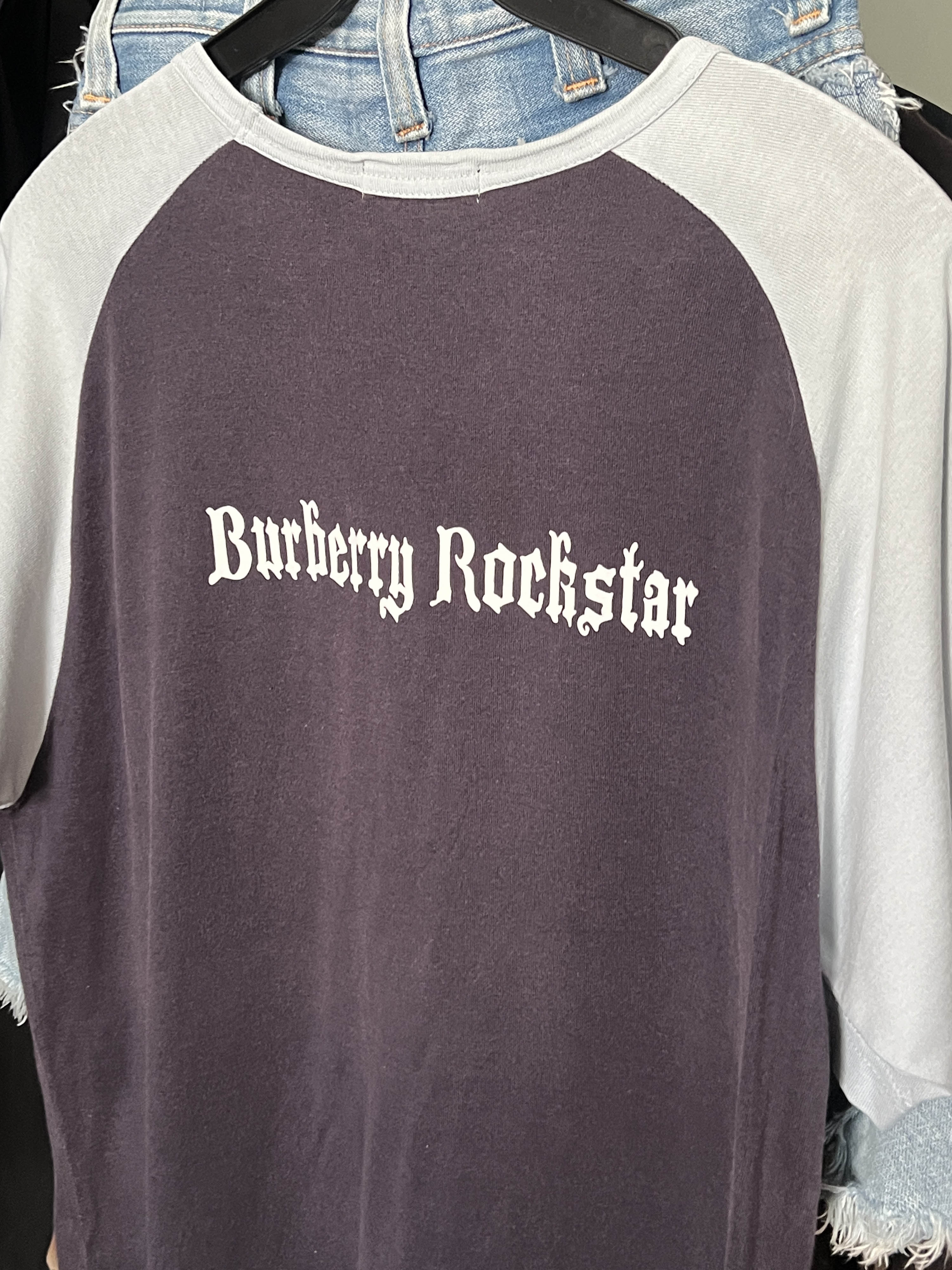 Burberry black label &quot; ROCKSTAR &quot; raglan t-shirts