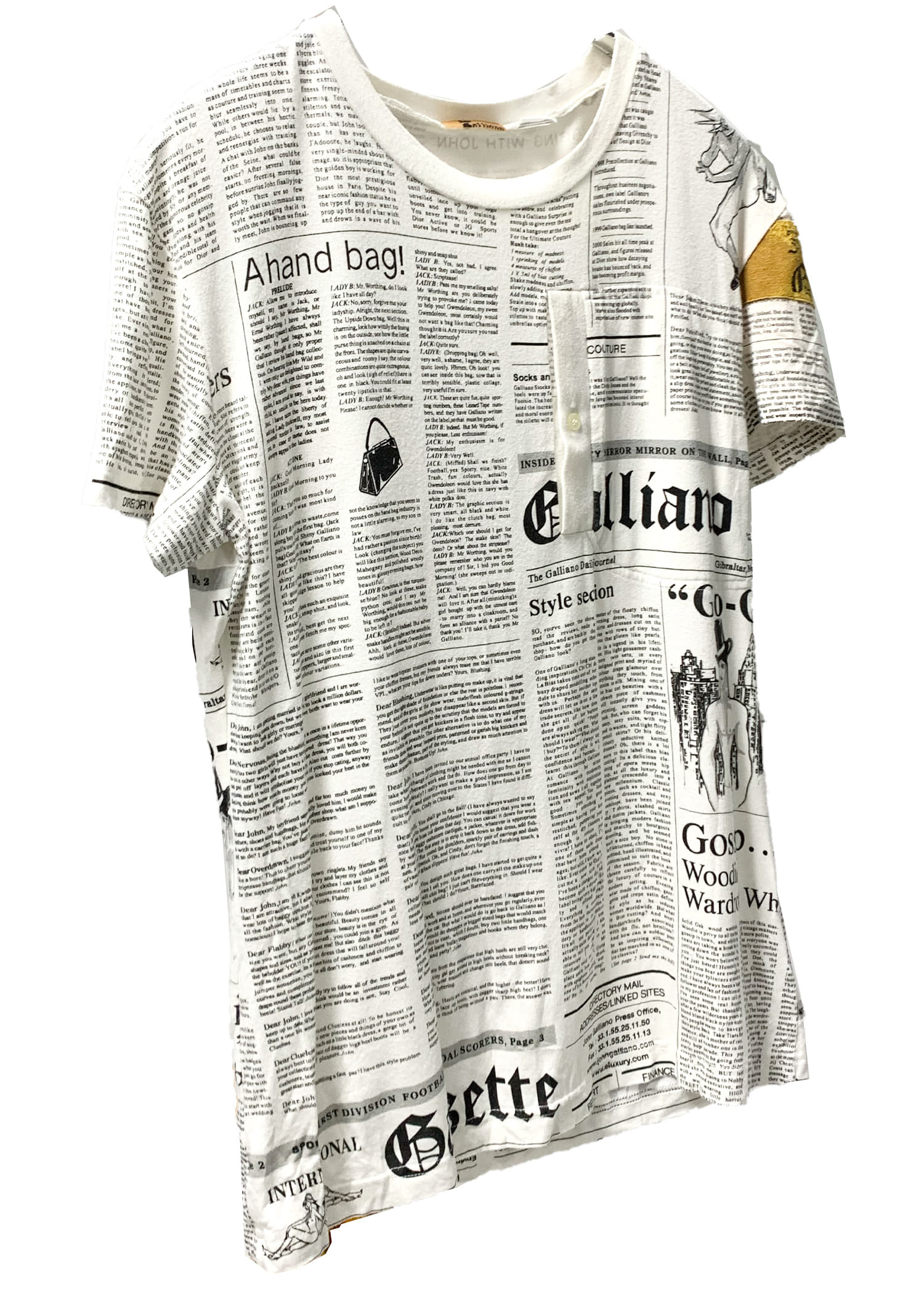 John Galliano newspaper t-shirts
