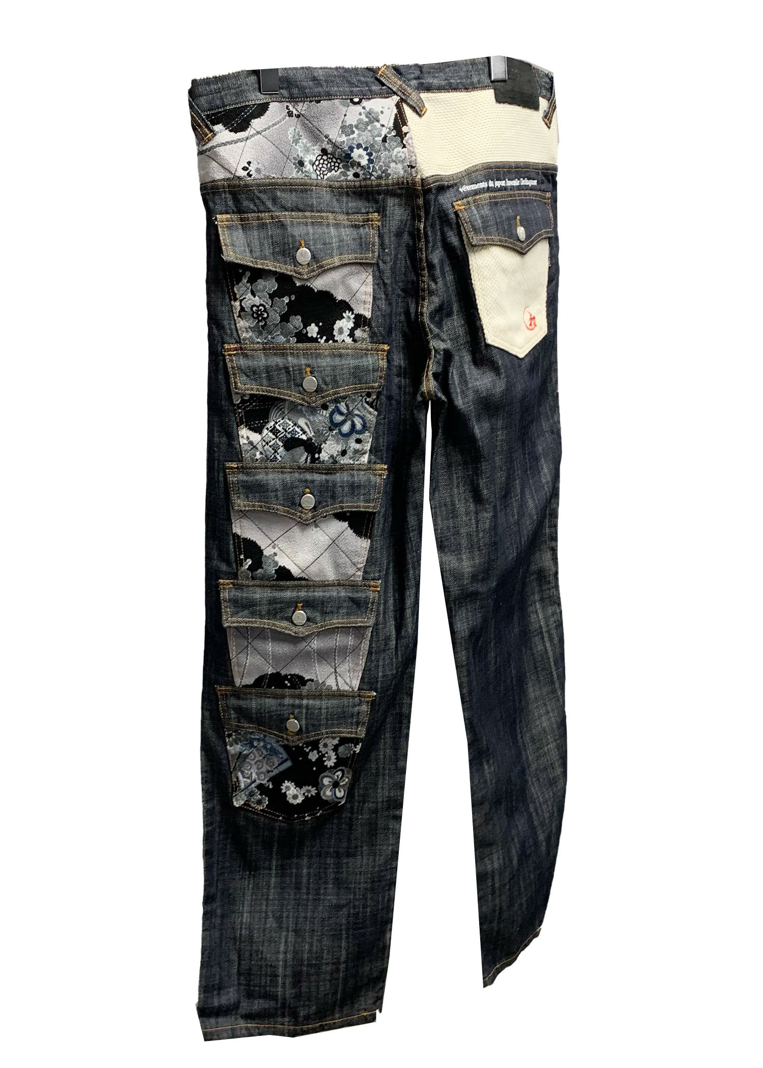 select vintage : multi pocket embroied denim pants