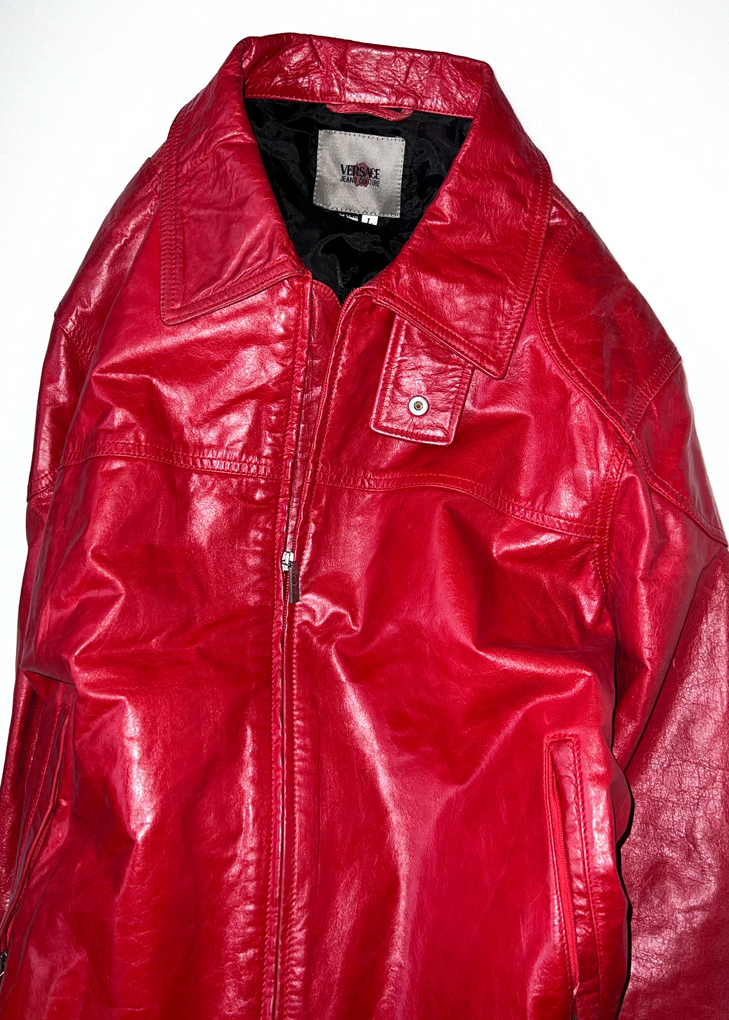 VERSACE leather rider jacket