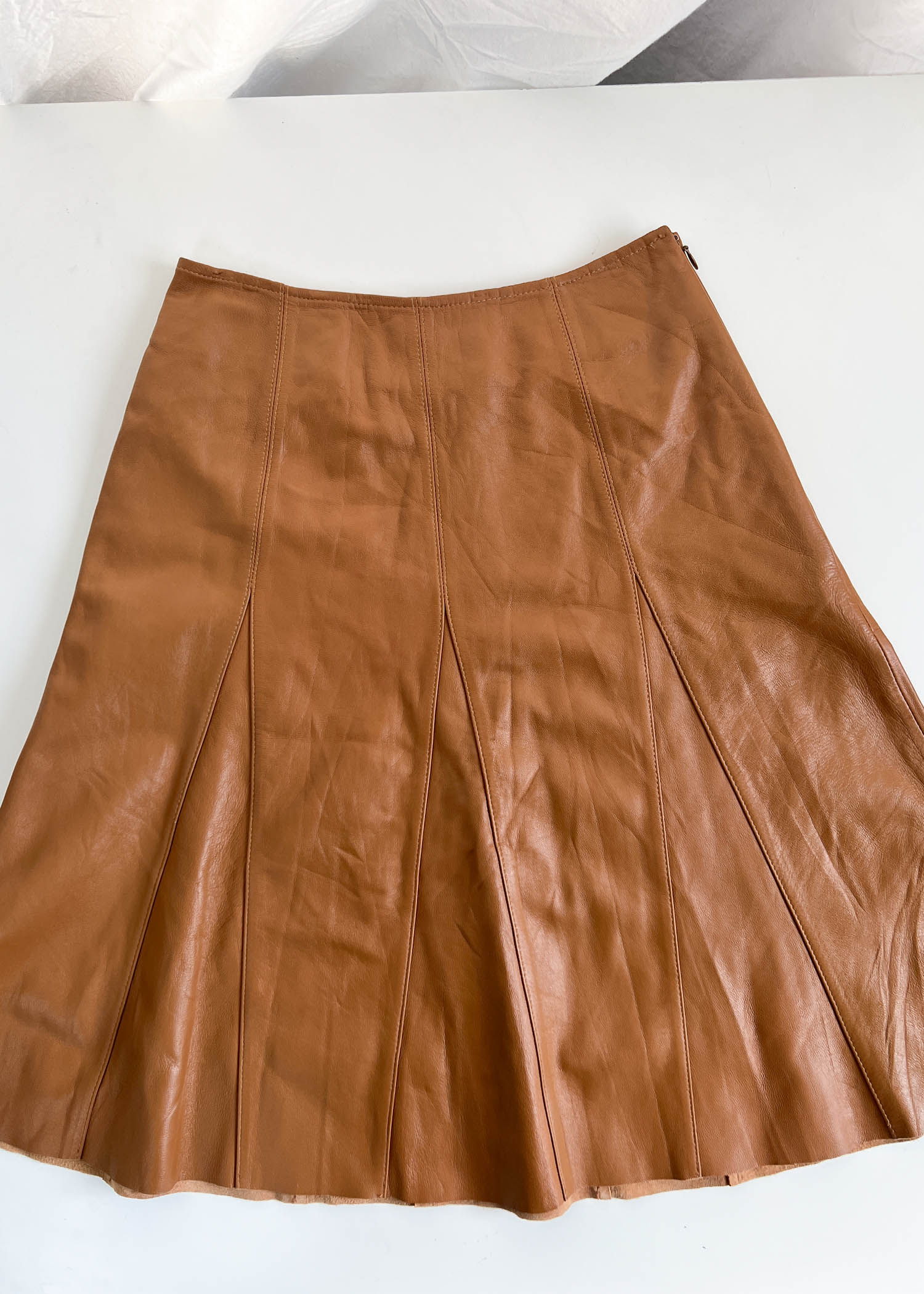 vintage leather flare skirts