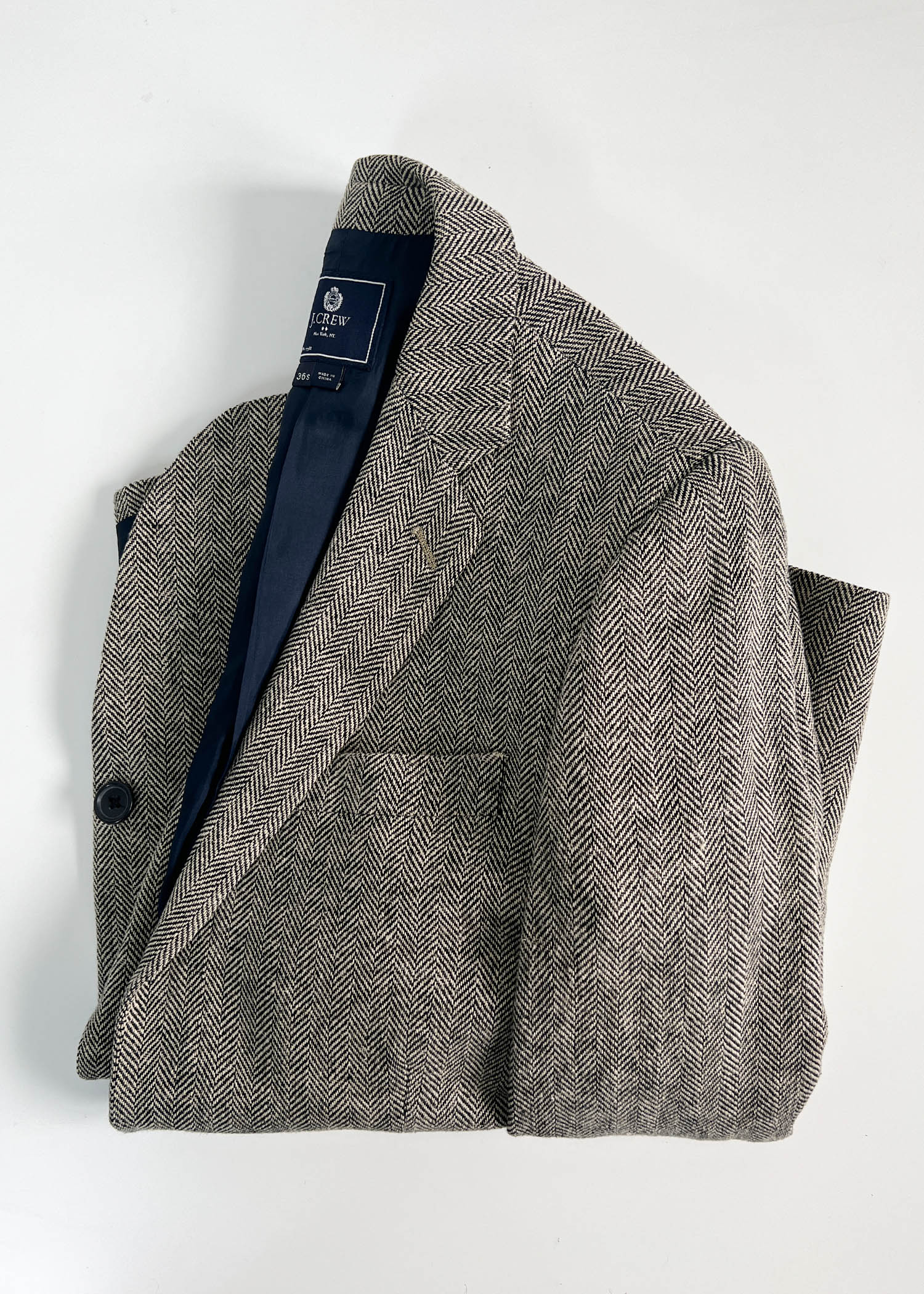 J.CREW herringbone linen blend jacket