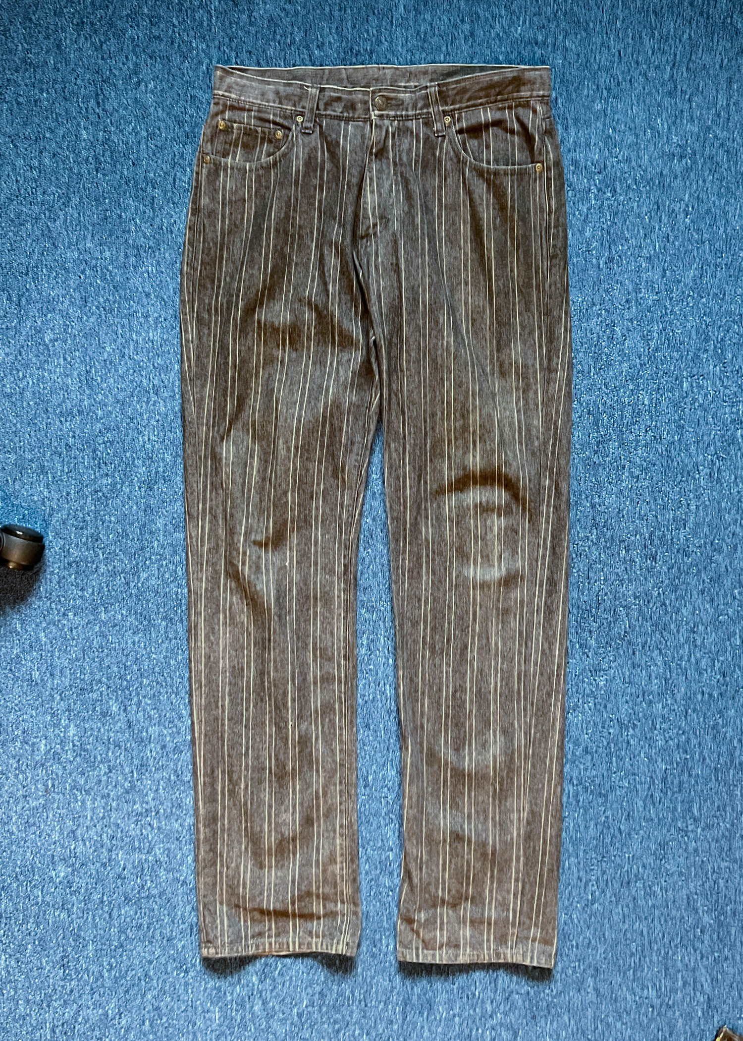 vintage stripe denim pants