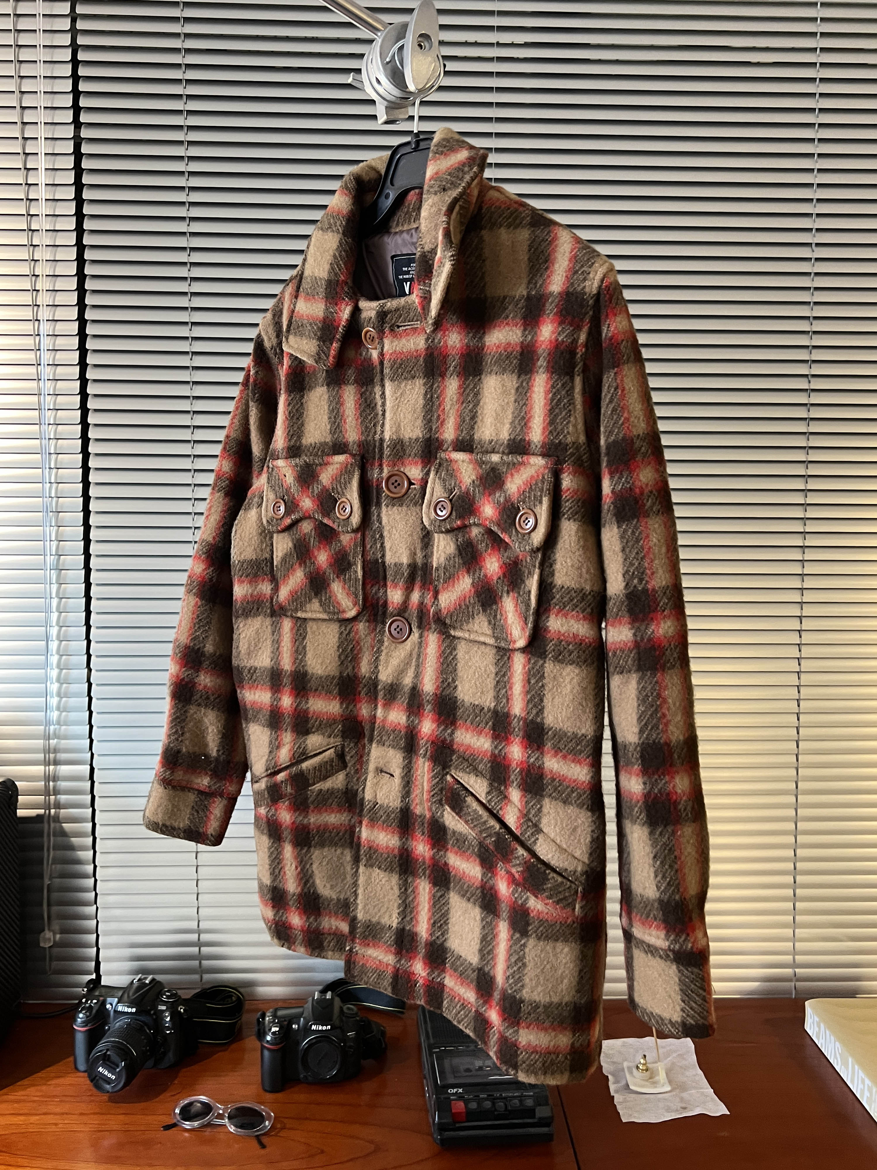 VAN JAC check wool jacket ( made in korea )