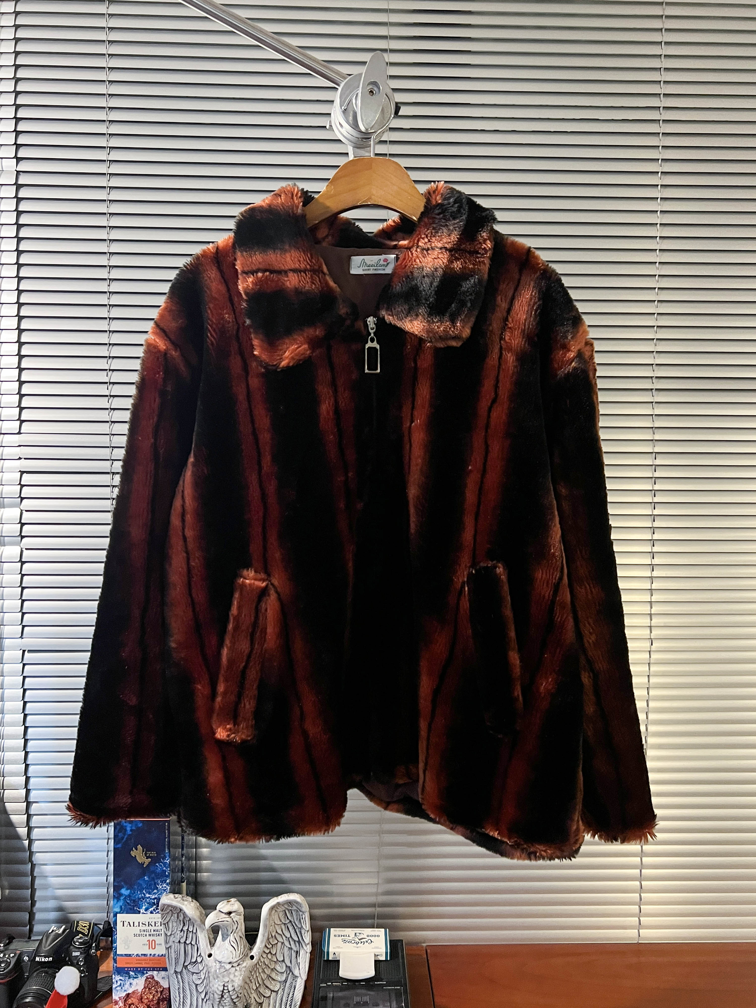 vintage eco fur jacket