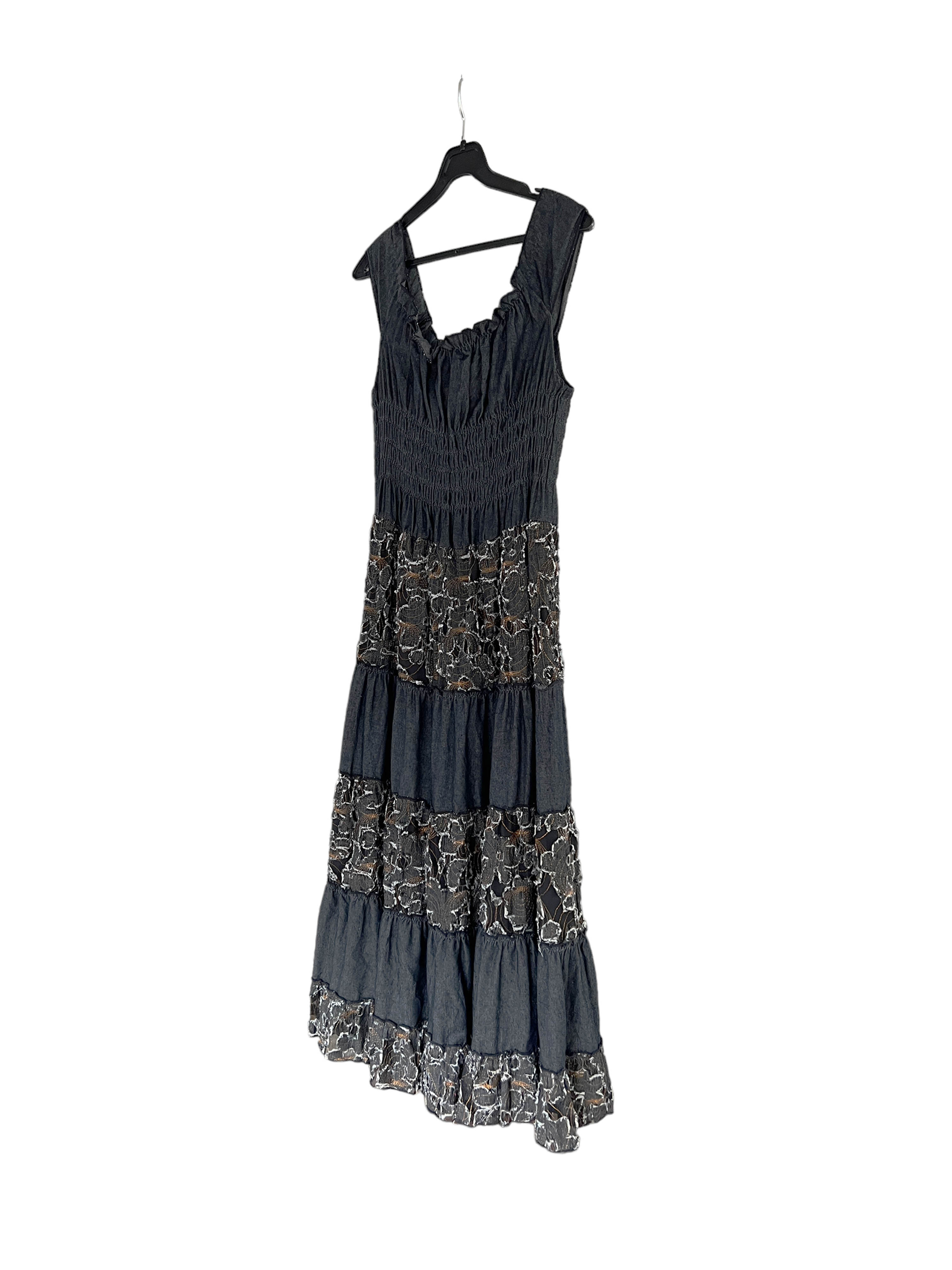 vintage denim pleats dress
