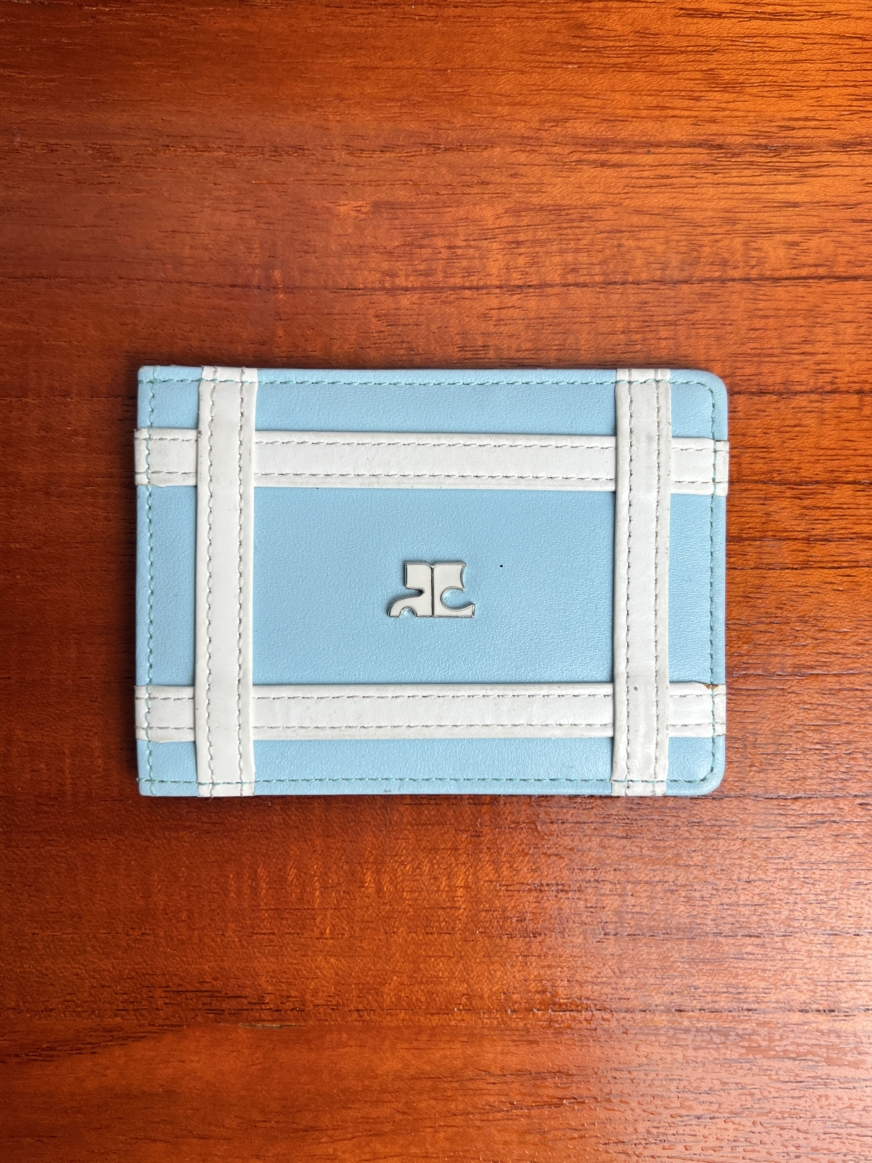 Courreges skyblue card wallet