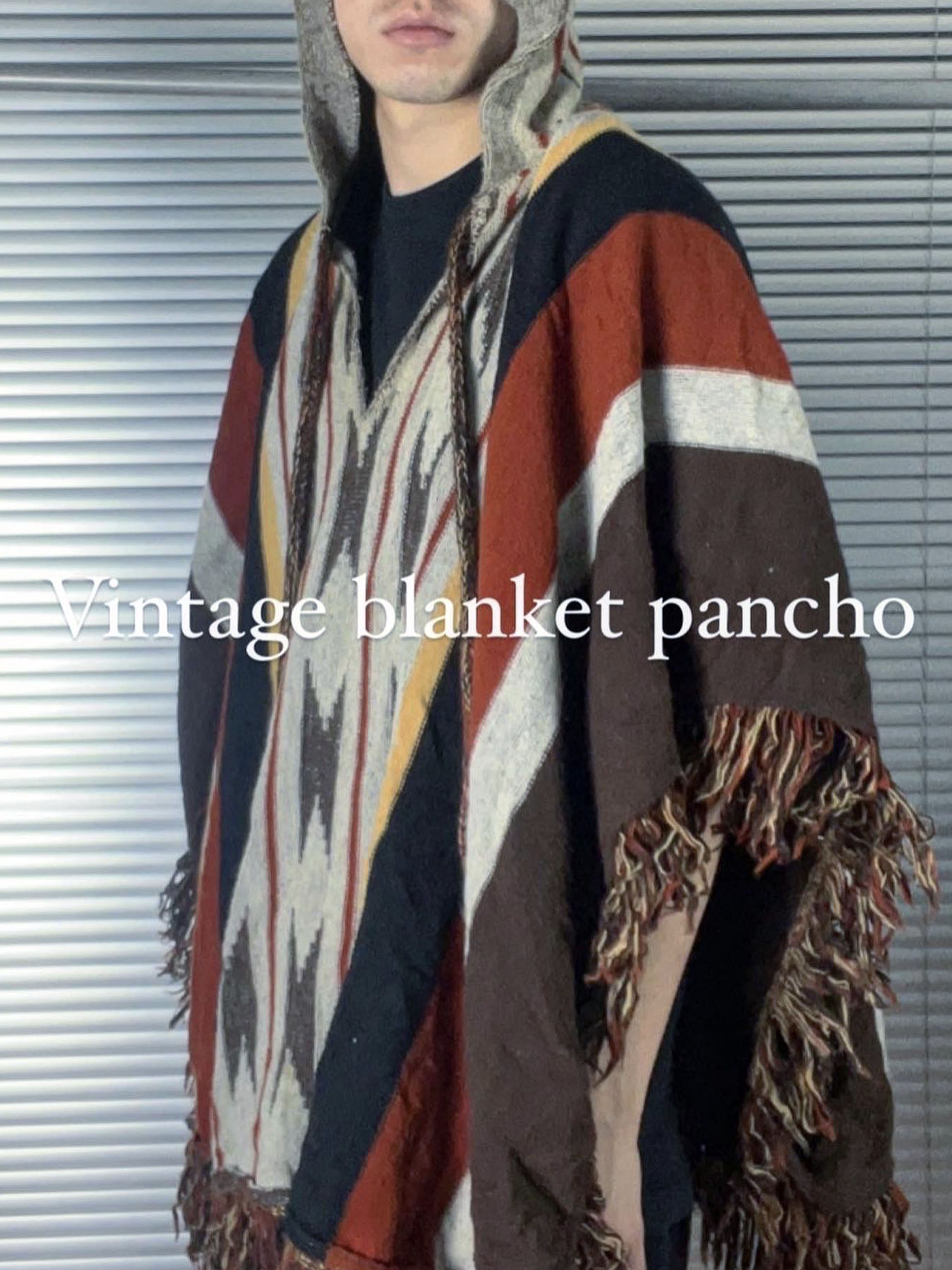 vintage blanket pancho