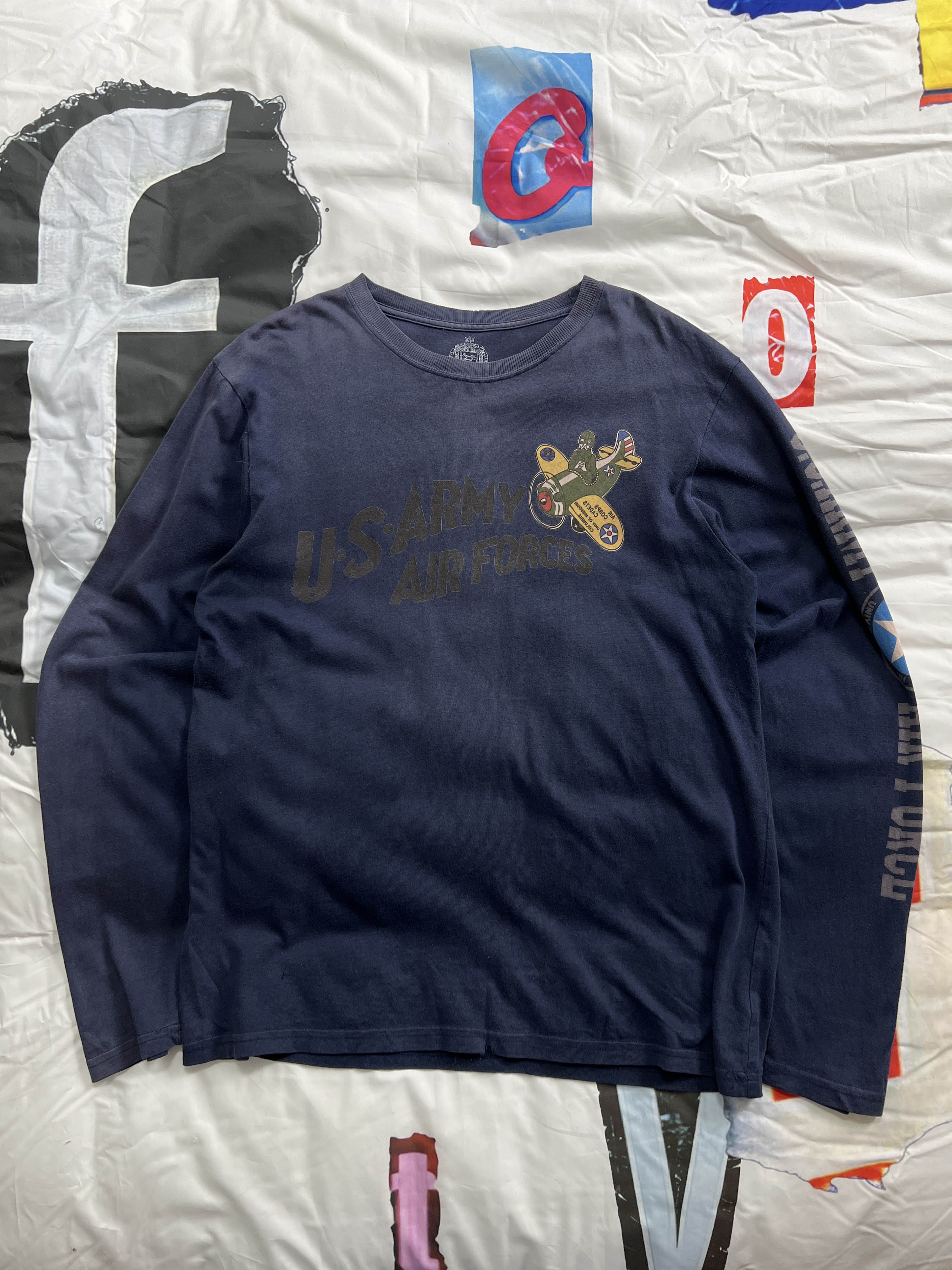 HOUSTON US ARMY AIR FORCE faded long sleeve