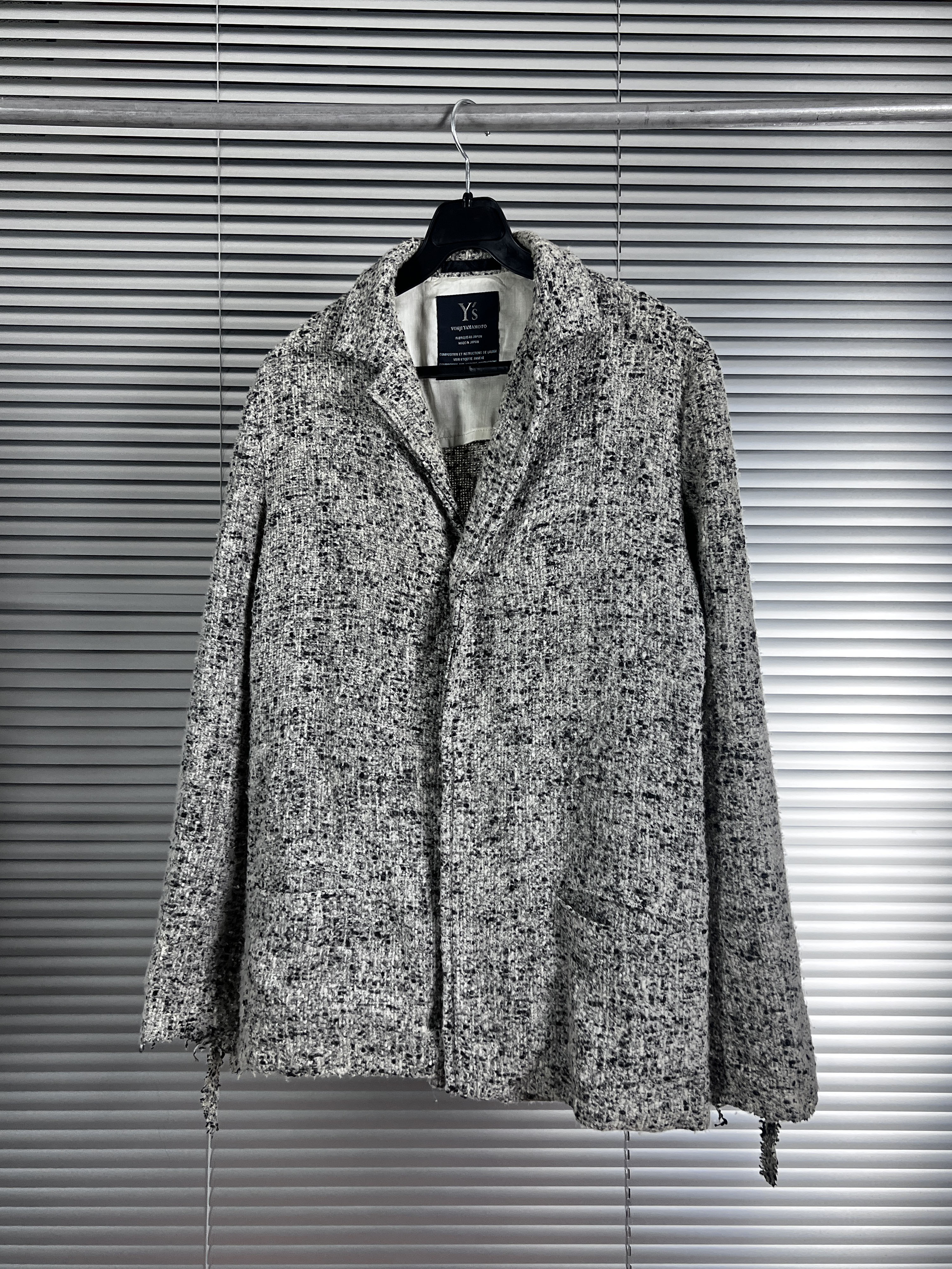 Y&#039;s by yohji yamamoto tweed dystroied jacket